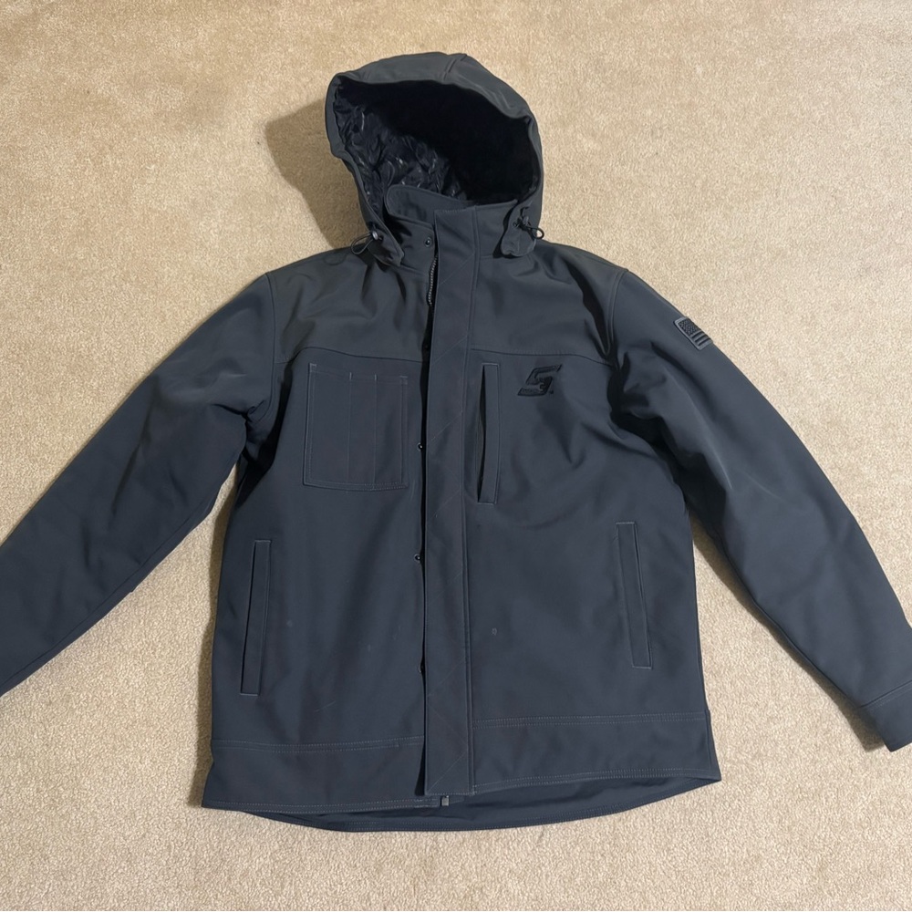 Snap Men's Charcoal Hooded Performance Jacket